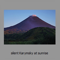 silent Karymsky at sunrise
